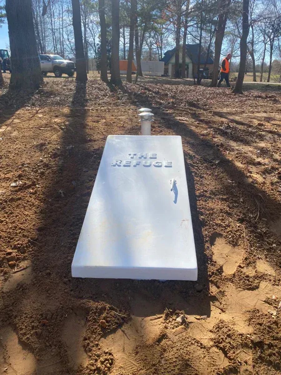 Refuge underground tornado storm shelter installation example 10