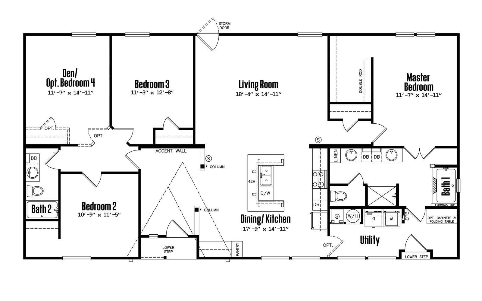 Floorplan of Legacy 32x64 - 3 Bedroom home for sale near Whiteface
