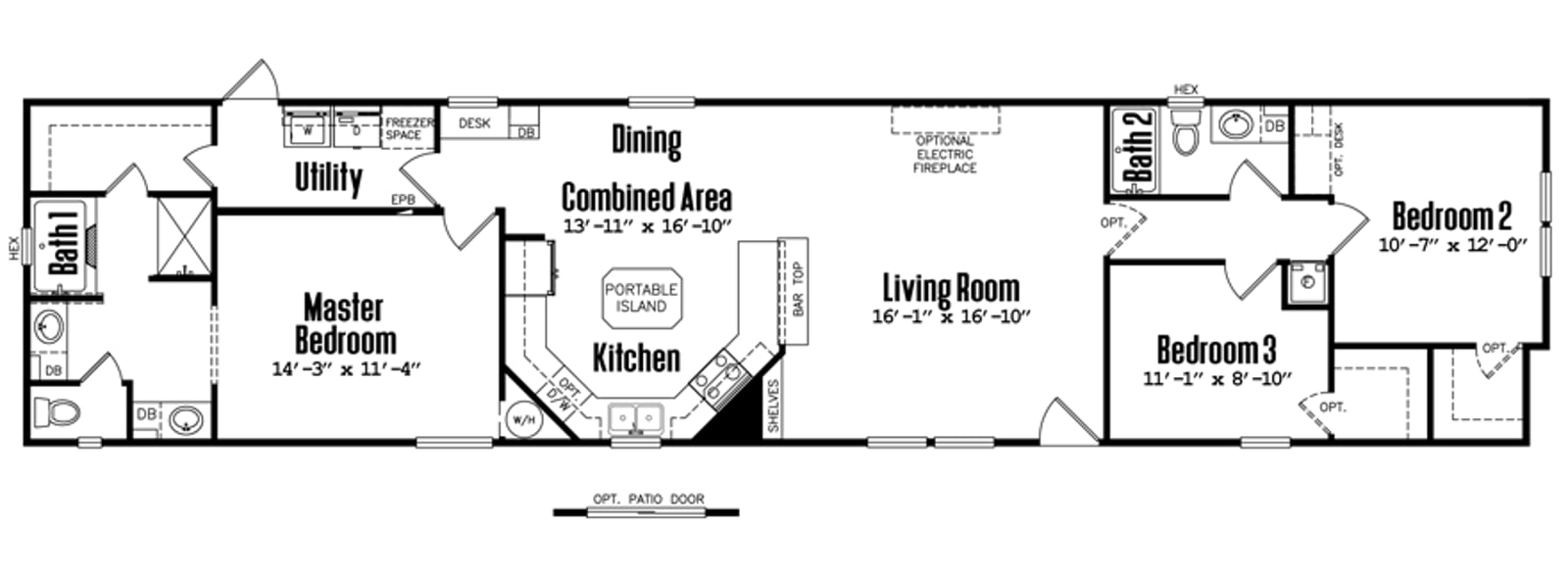 Floorplan of Legacy 1880-32F home for sale in Tyler, TX