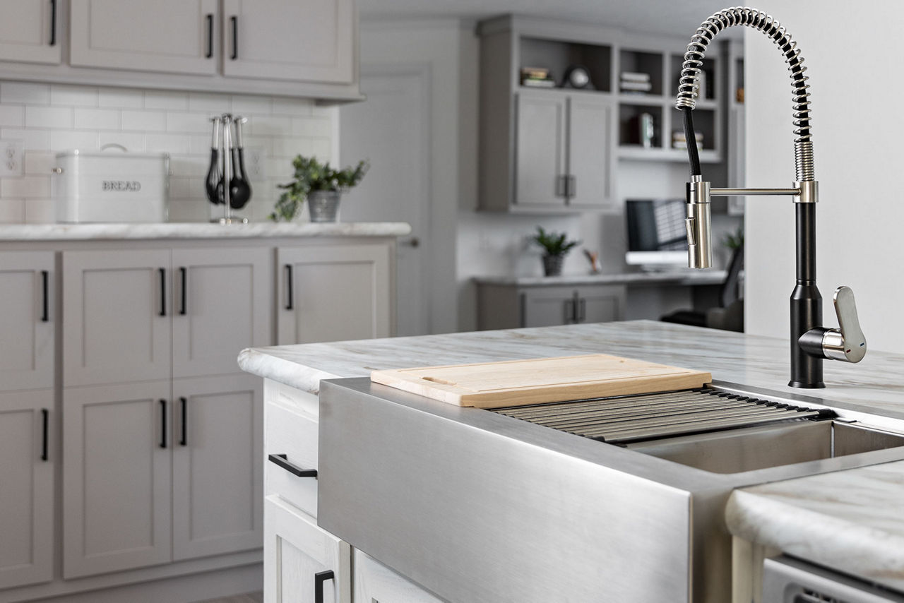 Farmhouse kitchen sink in The Odyssey XL 3256 by Champion Homes
