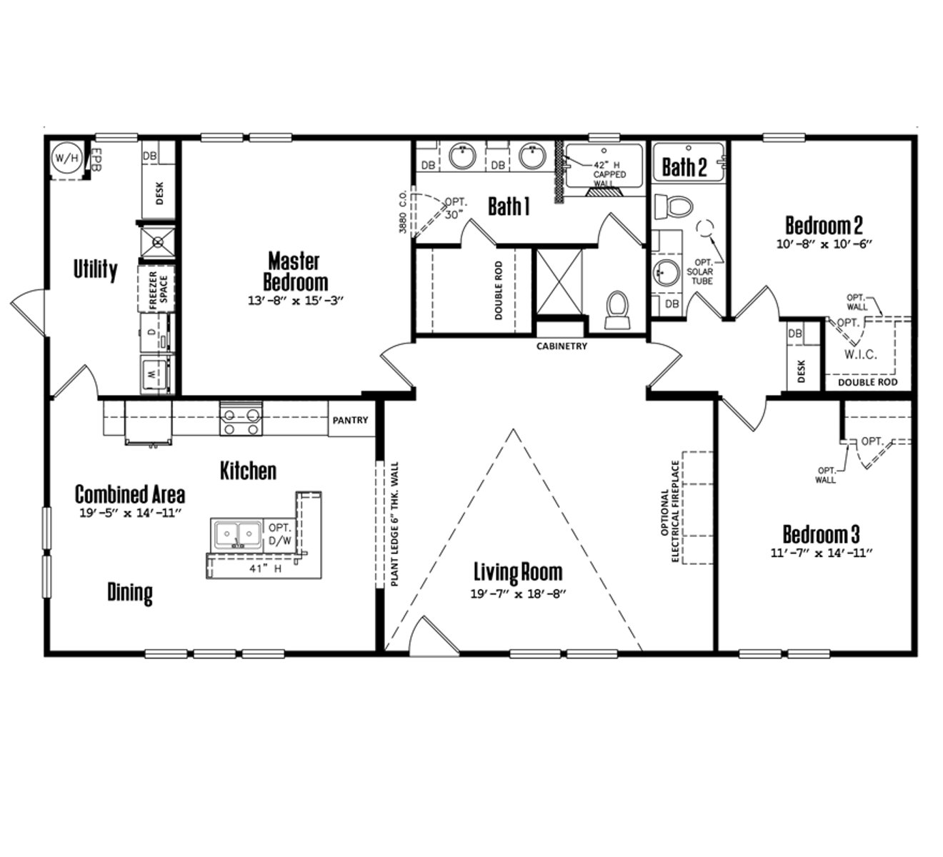 Floorplan of Legacy C-3256-32E home for sale in Tyler, TX