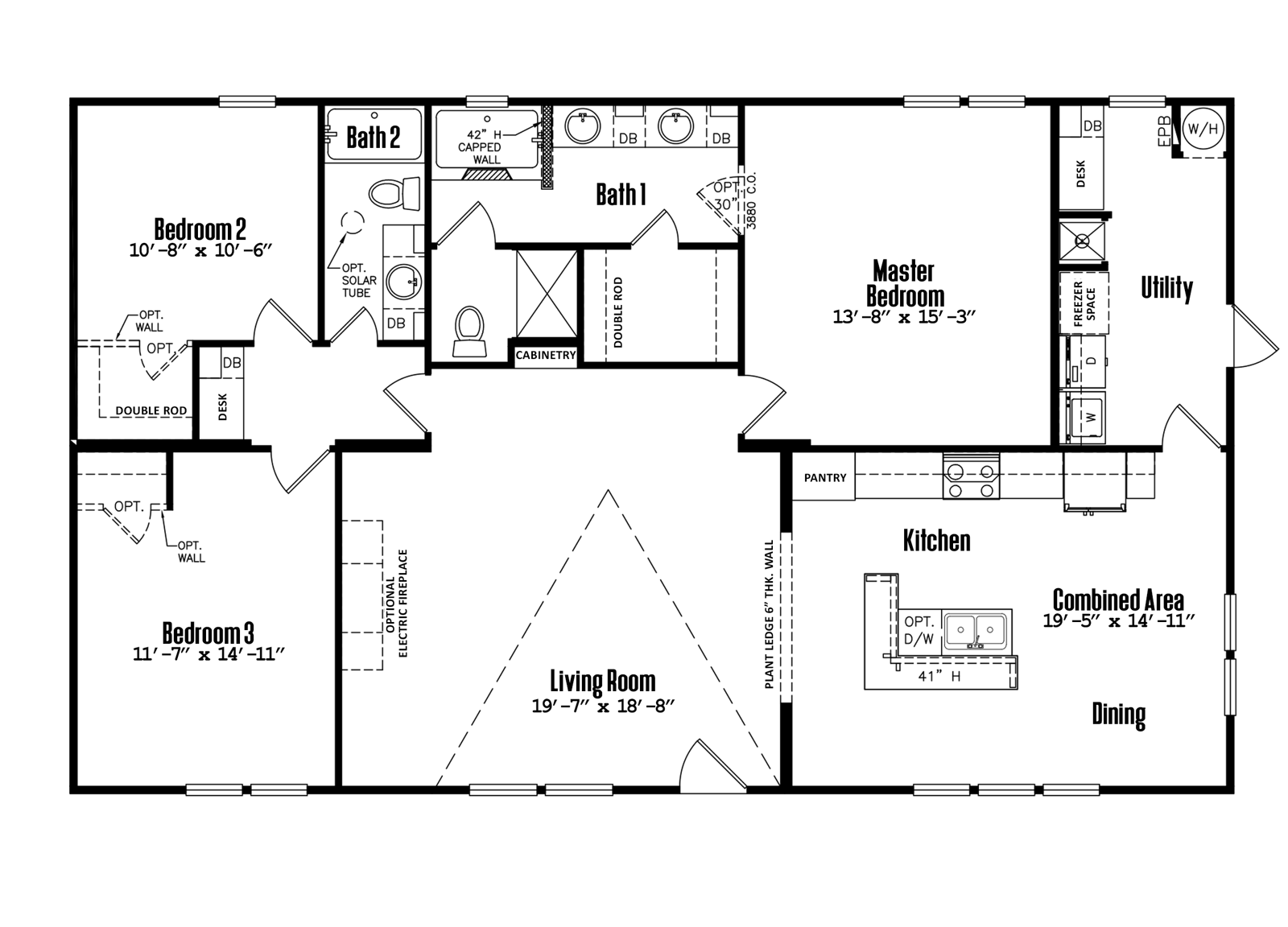 Floorplan of Legacy 32x56 - 3 Bedroom home for sale near Brownfield