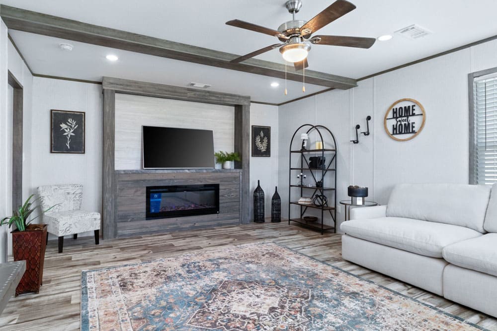 Spacious living area in the Jessup Royal manufactured home