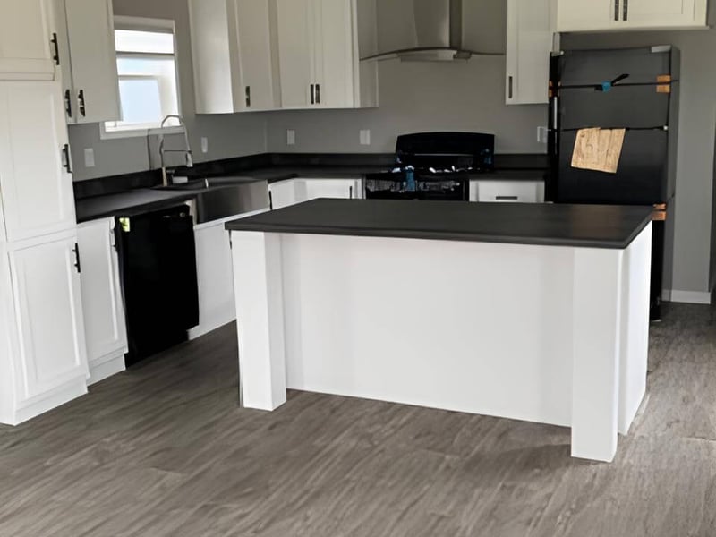 Island kitchen in the Bobby Jo 16x66 manufactured home for sale in Bonham, TX