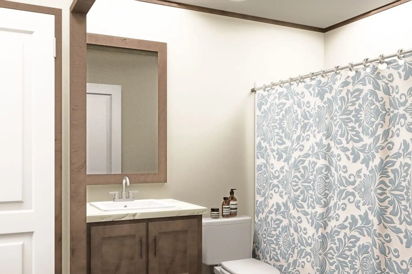 Guest bathroom vanity and tub in the Clayton Epic Tide single-wide