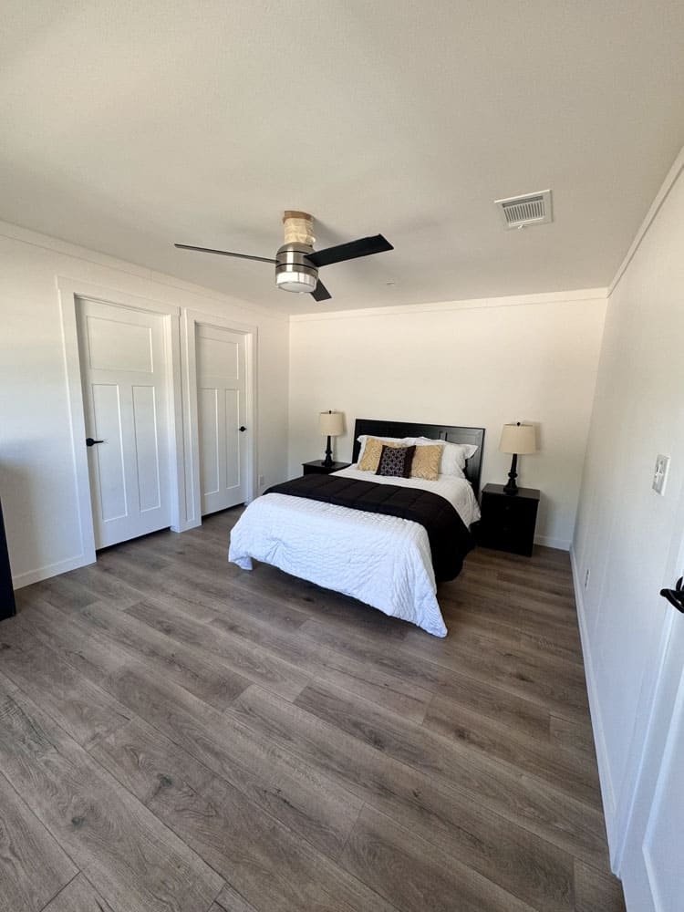 Bright primary suite in The Cami 3 bed 2 bath manufactured home at Premier Homes of Conroe