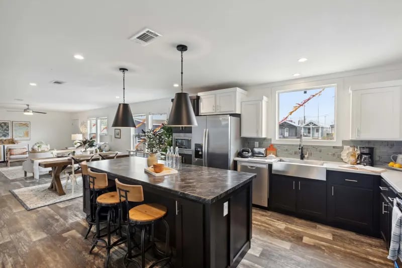 Kitchen island in the Winter Series 3276H manufactured home