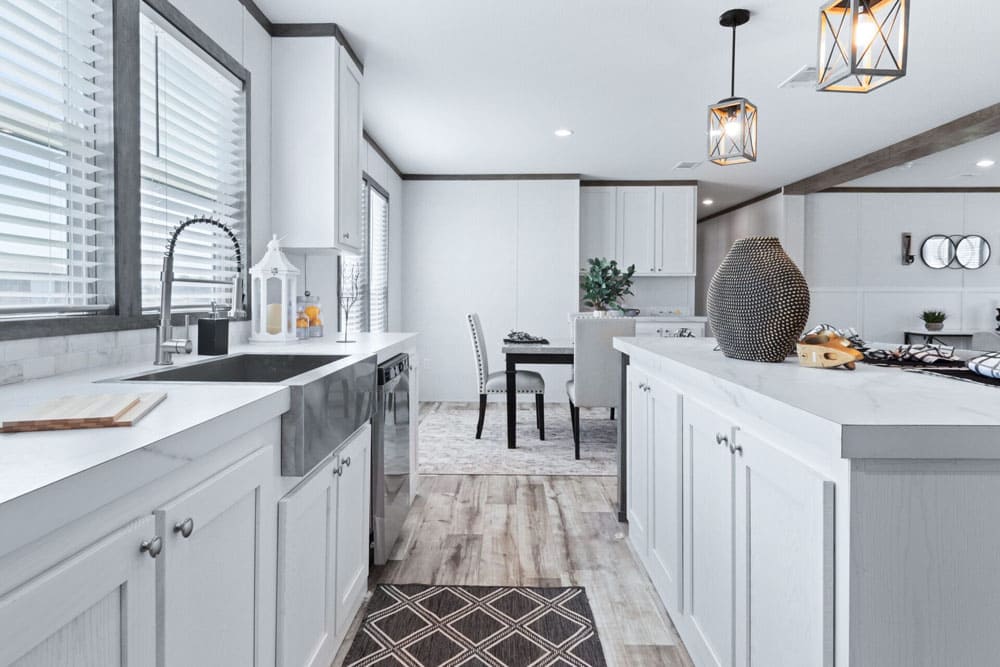 Large kitchen counters and island in the Jessup Royal