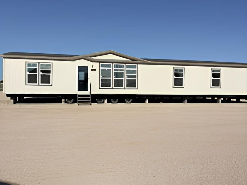Exterior of used 32x76 doublewide home for sale in Midland TX