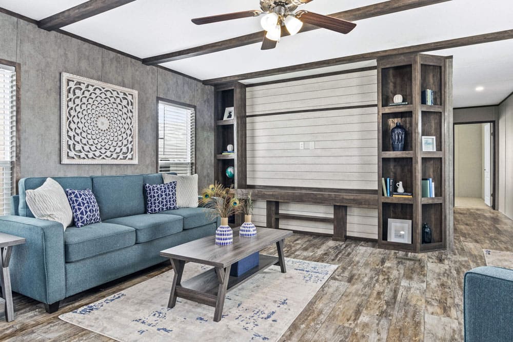 Living room in The Grant single-wide manufactured home