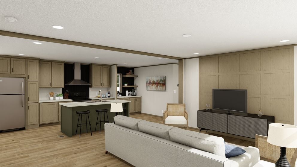Open floor plan with center island in the Clayton Epic Explorer
