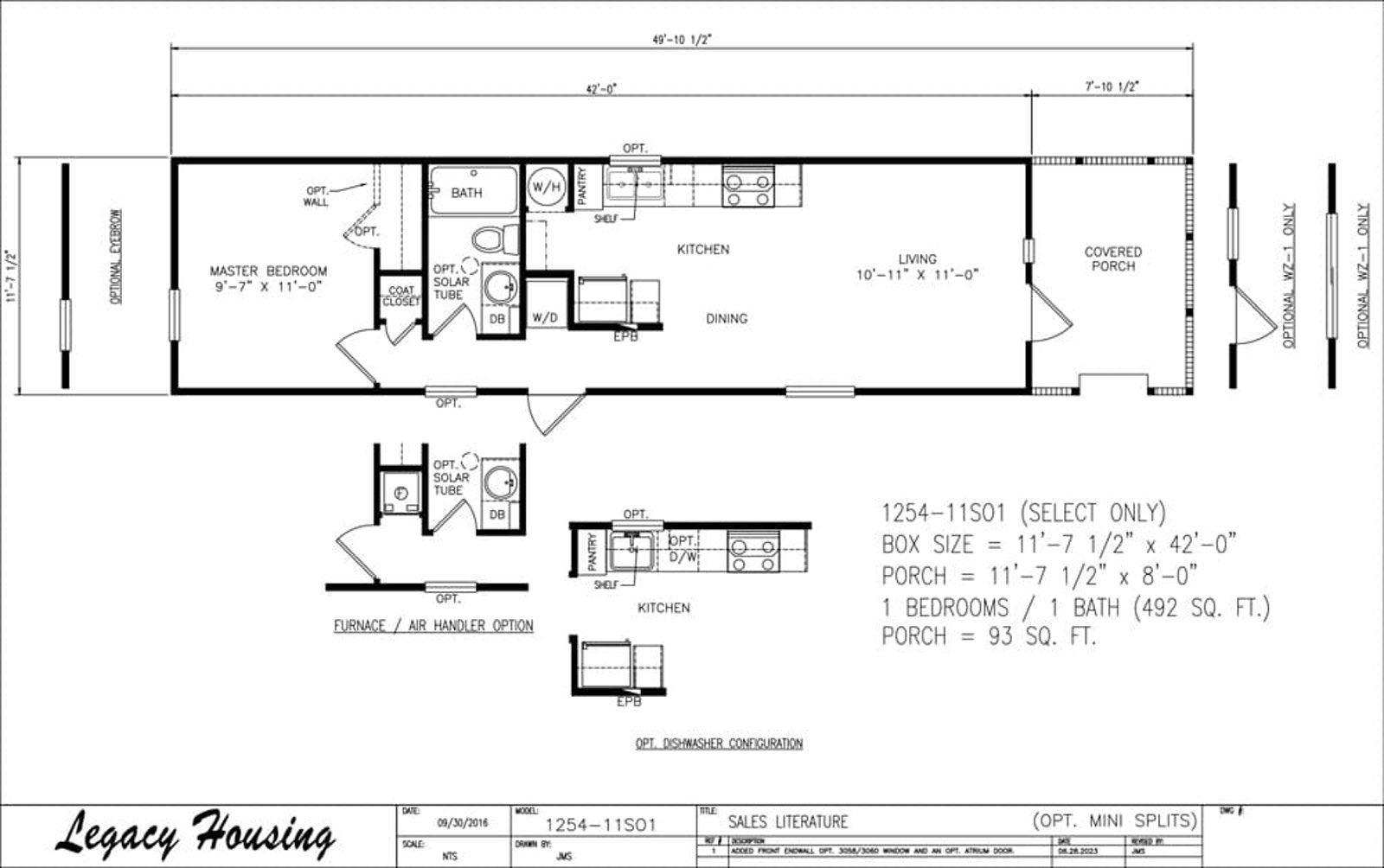 Floorplan of Legacy 12x54 - 1 Bedroom home for sale near Levelland