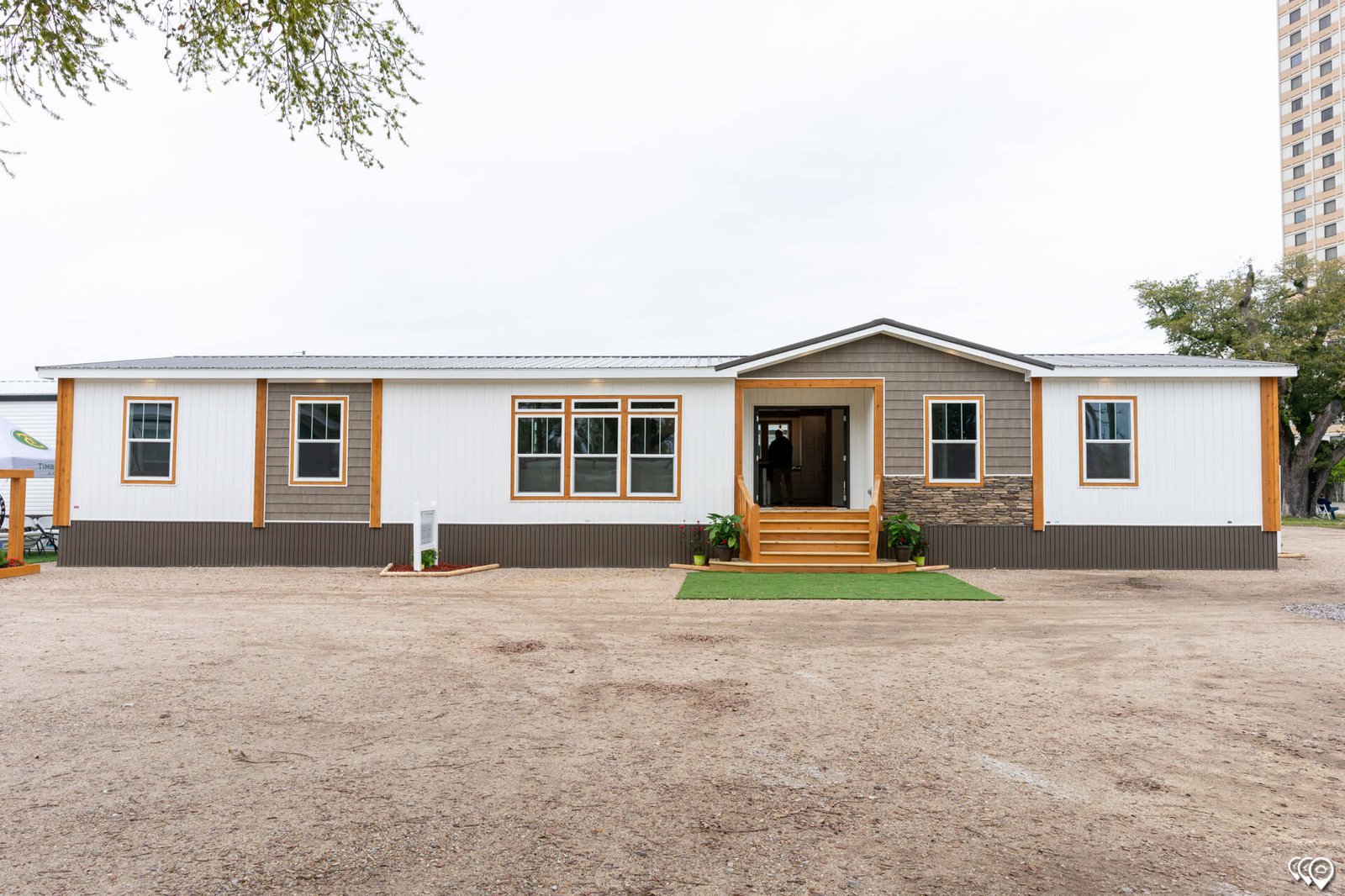 Front exterior of The Trinity CS-3242 double-wide home by Timber Creek Homes