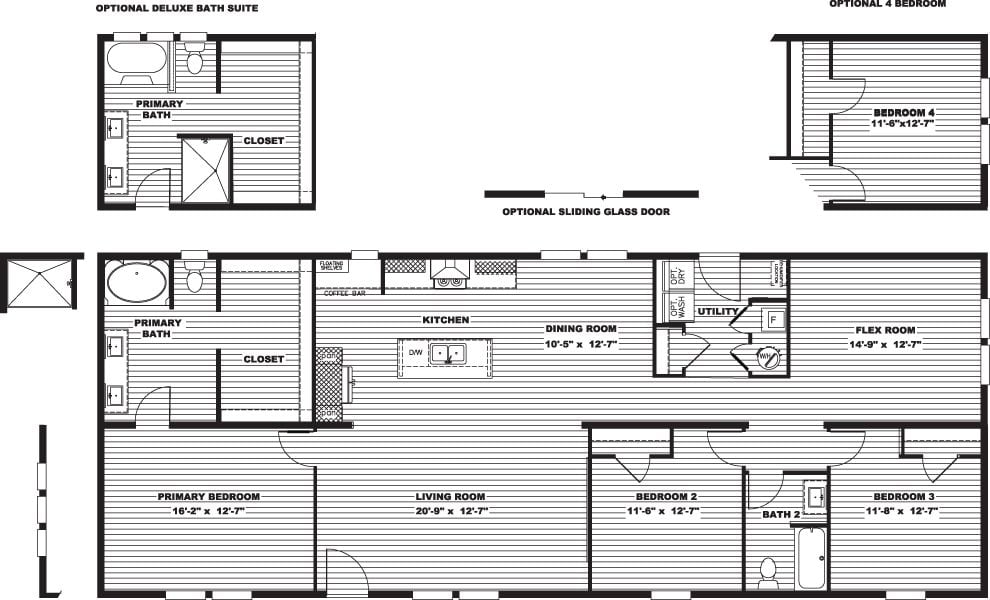 Floor plan of the Clayton Epic Crockett double-wide manufactured home