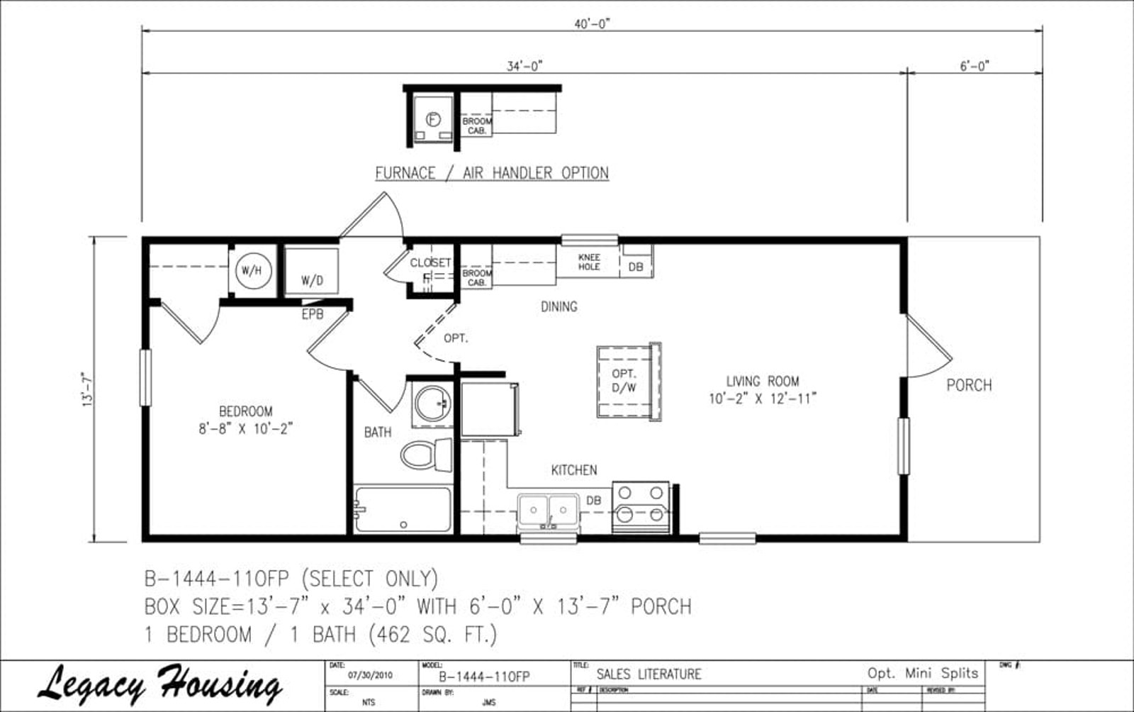 Floorplan of Legacy 14x44 - 3 Bedroom home for sale near Lubbock