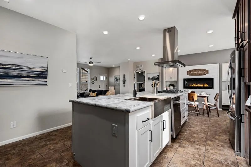 Large kitchen in The Odyssey XL 3256 by Champion Homes