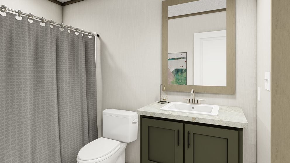 Guest bathroom inside the Clayton Epic Snowcap double-wide manufactured home