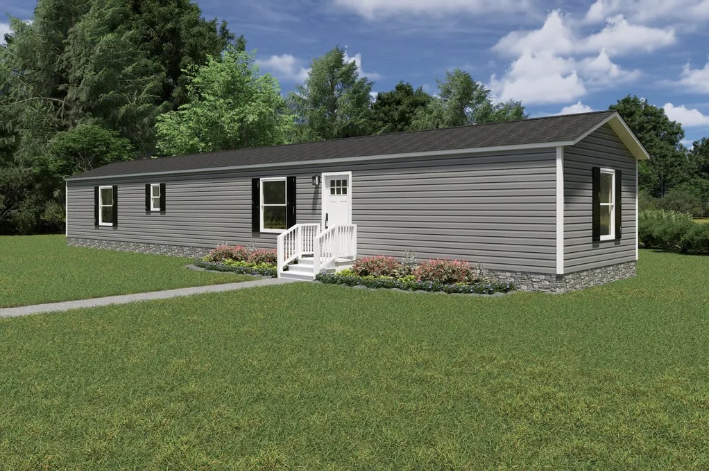 Exterior of the Clayton Epic Mariner single-wide manufactured home