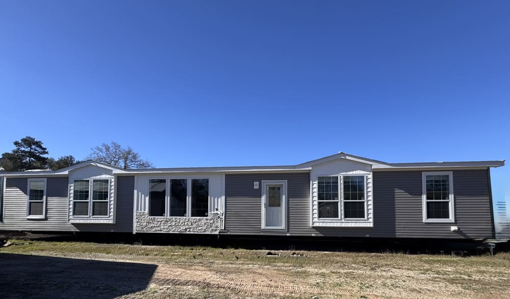 Exterior of The Shoreline double-wide manufactured home for sale near Conroe, Texas