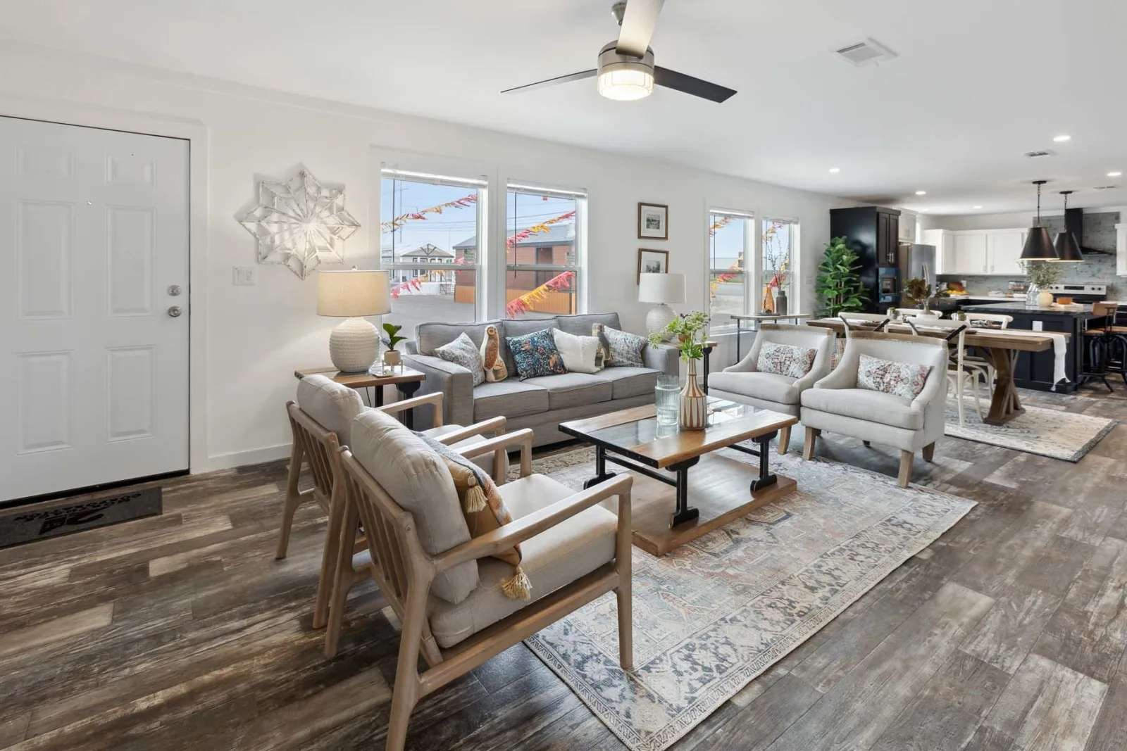 Spacious open living room in the Winter Series 3276H double-wide manufactured home