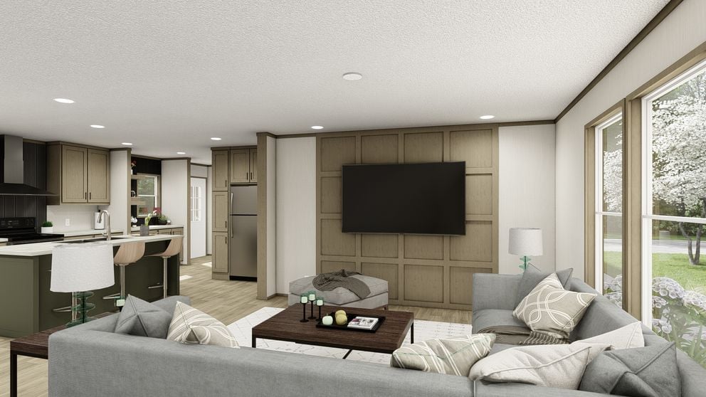 Spacious living room inside the Clayton Epic Snowcap