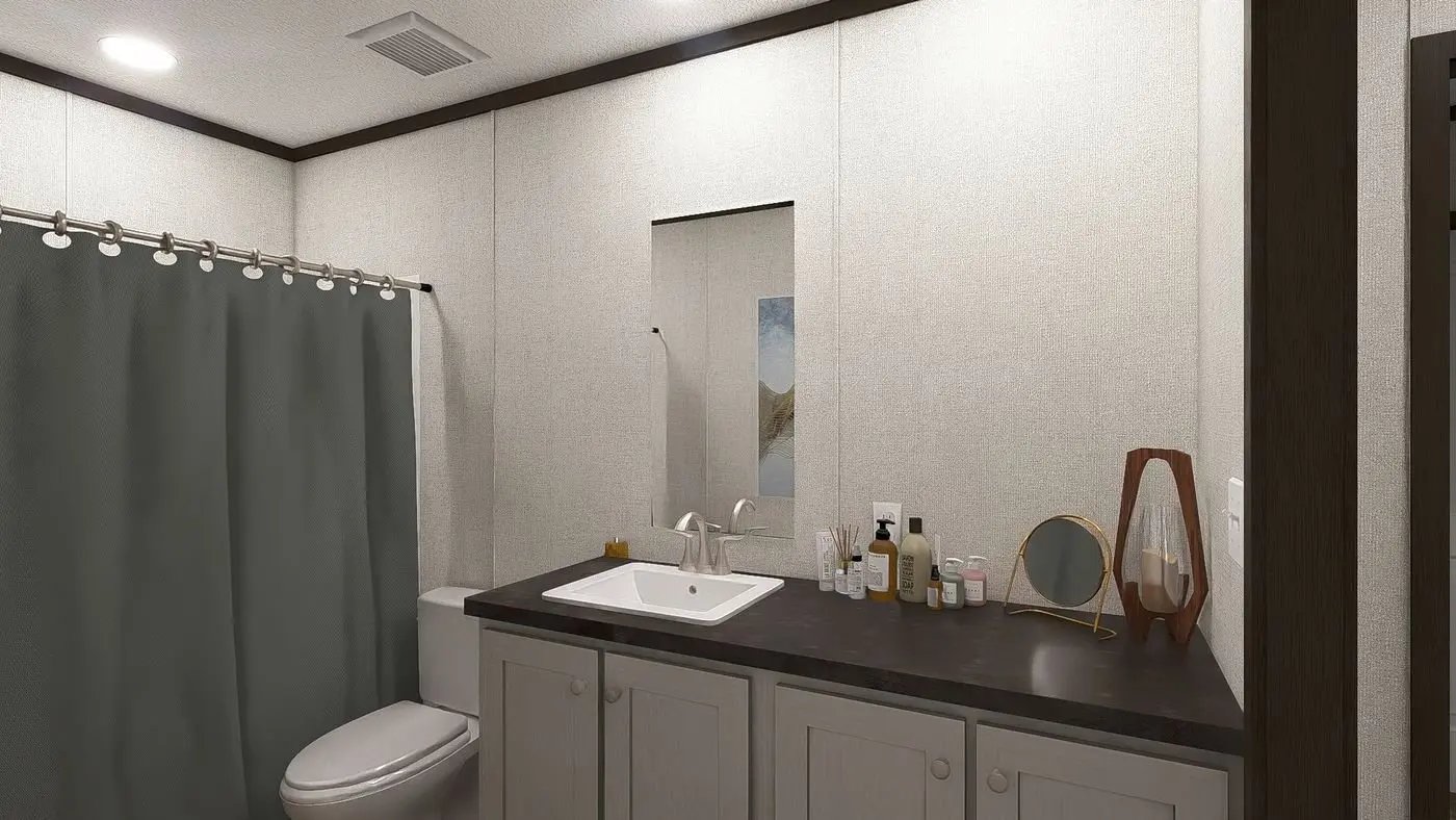 Guest bathroom in the MiYO Empower manufactured home