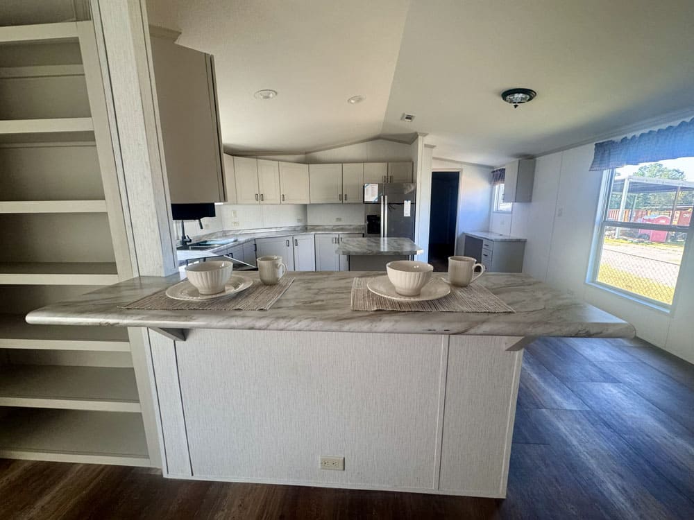 Breakfast bar overlooking the kitchen in the H-1880-32E singlewide
