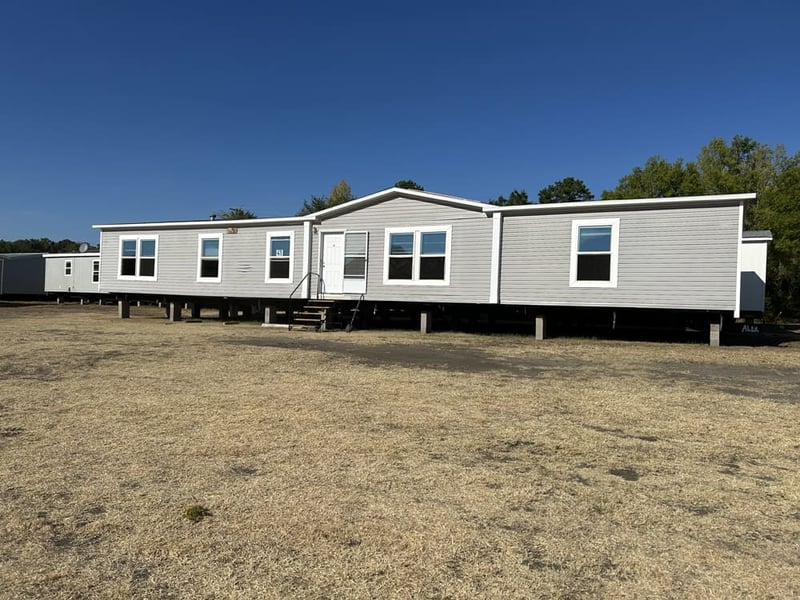 Front exterior of bank repo #41 2019 Clayton 28x76 double-wide in Tyler, Texas