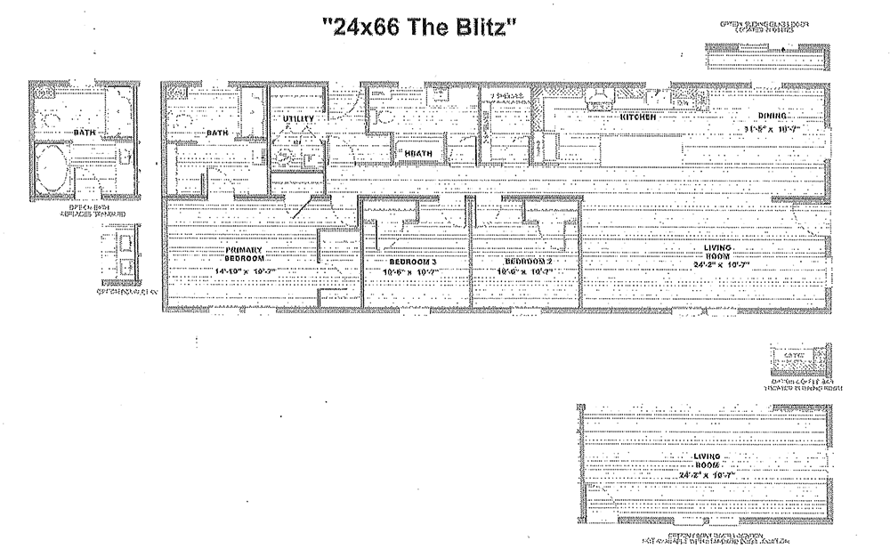 The Blitz 24x66 floor plan by Clayton MiYo, model 35MYO24663AH26
