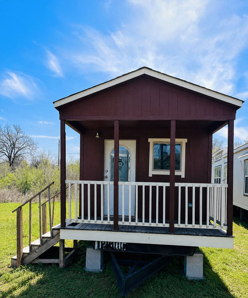 Front porch of The Leah affordable tiny home for sale