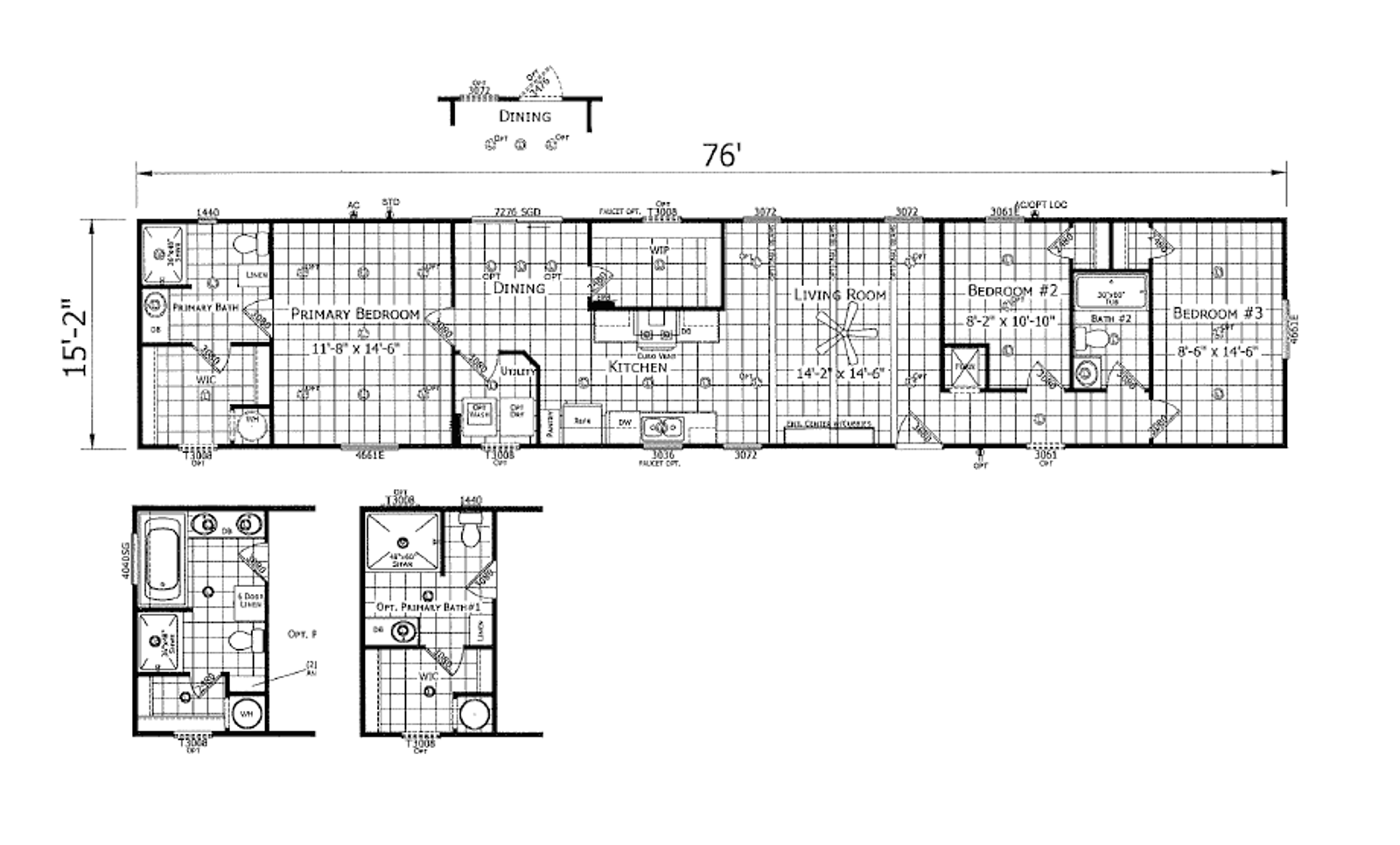 Floorplan of Champion Select 1676-S home for sale in Tyler, TX
