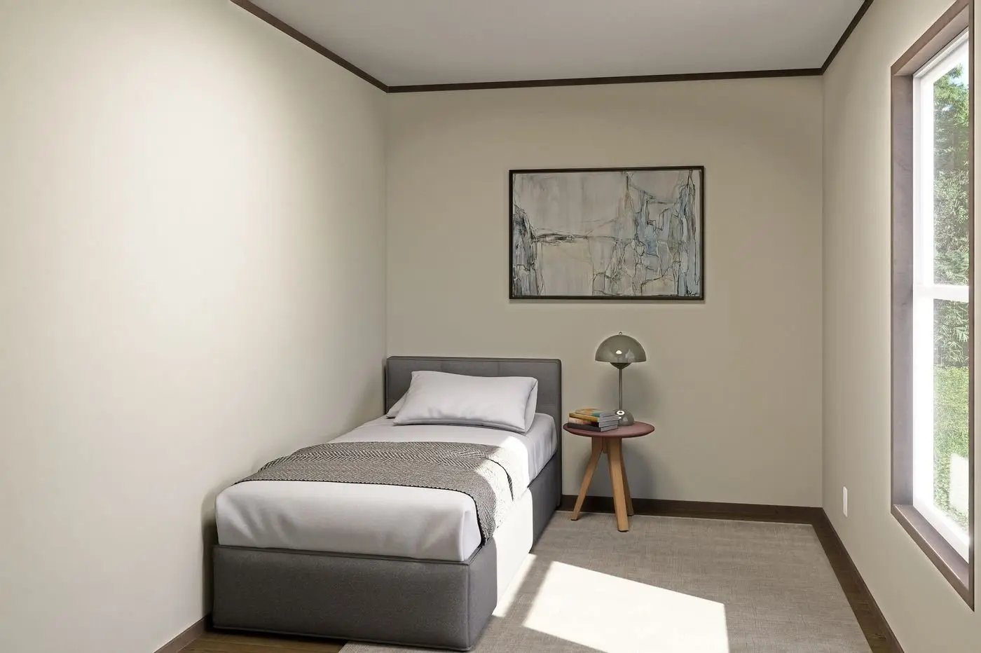 Bright second bedroom in the Clayton Epic Tide manufactured home