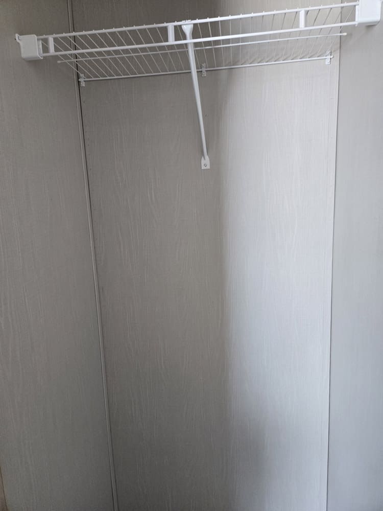 Closet with wire shelf and hanging rail in the Clayton Epic Hudson home in El Paso
