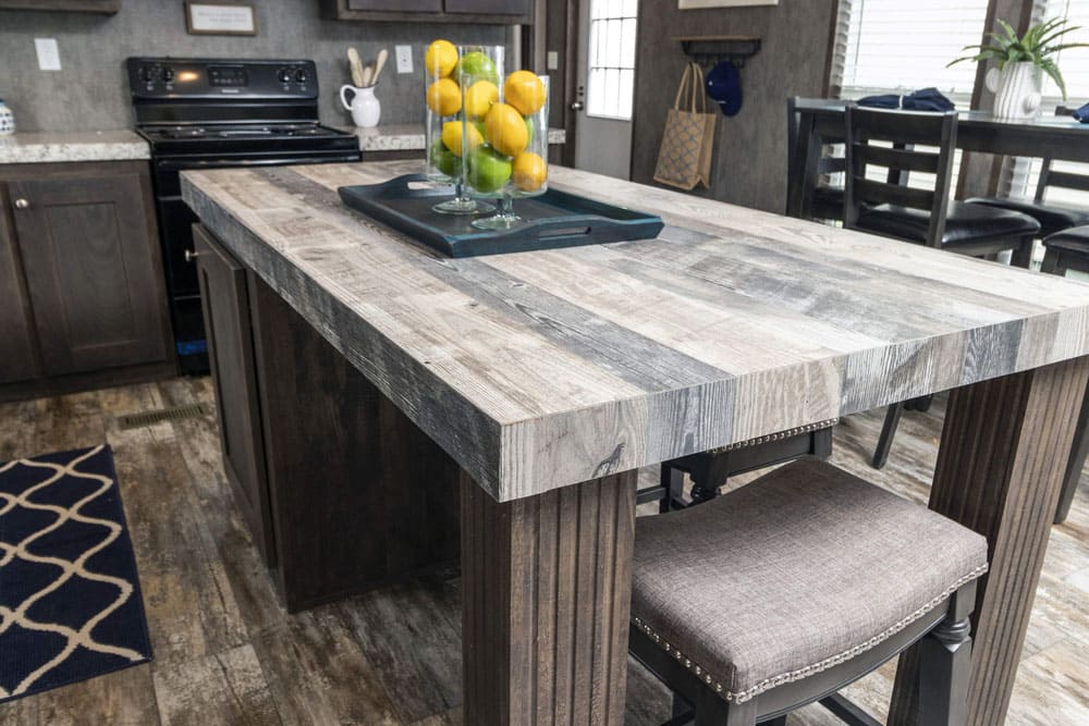 Large kitchen island in The Grant home