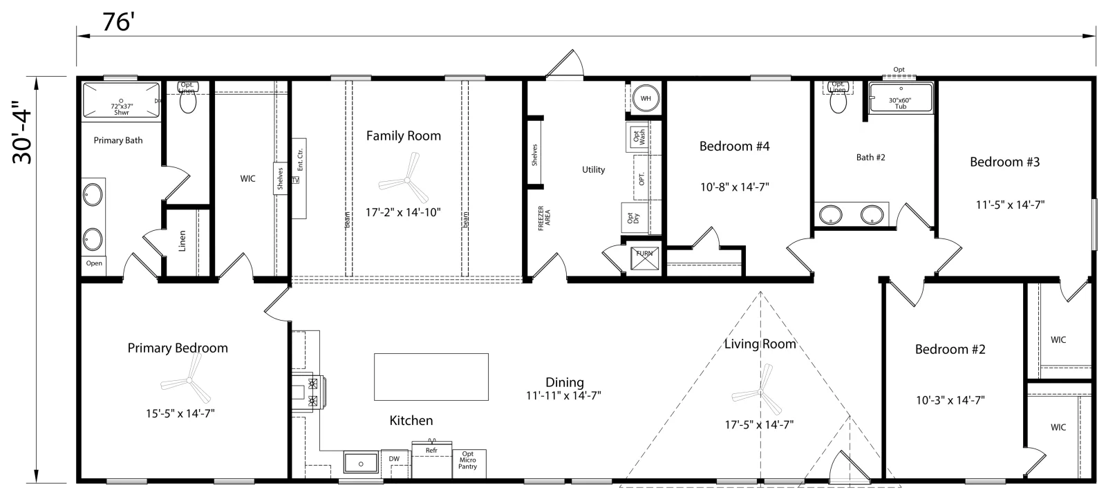Winter Series 32x76 floor plan