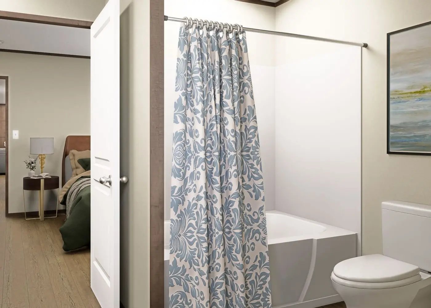 Full bathroom with tub in the Epic Tide manufactured home