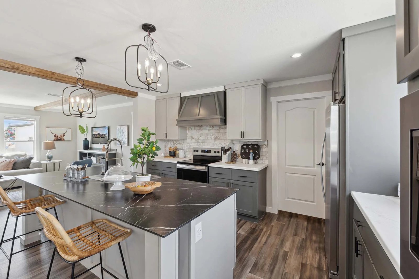 Modern kitchen inside the Winter Series 32x56H mobile home