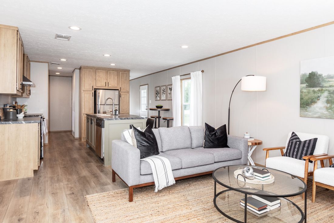 Open-concept living area in the Clayton Epic Mariner by Clayton Homes
