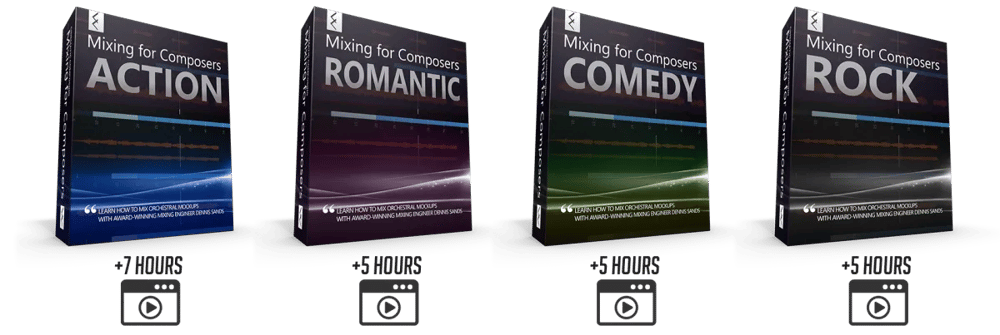 Four genre-focused components: Action (+7 Hours), Romantic (+5 Hours), Comedy (+5 Hours), Rock (+5 Hours)