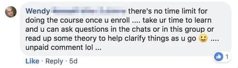 Student testimonial about taking the course at your own pace
