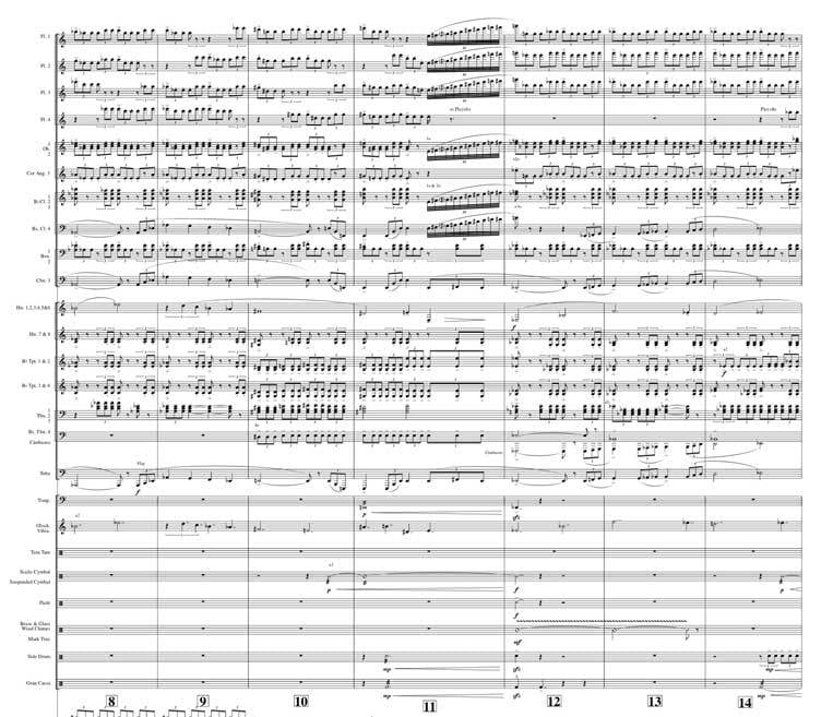 The same idea fully orchestrated as a full orchestral score
