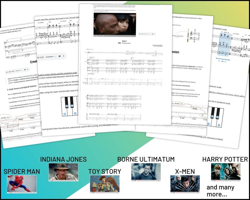 Course content — Spider Man, Indiana Jones, Bourne Ultimatum, Toy Story, X-Men, Harry Potter and many more