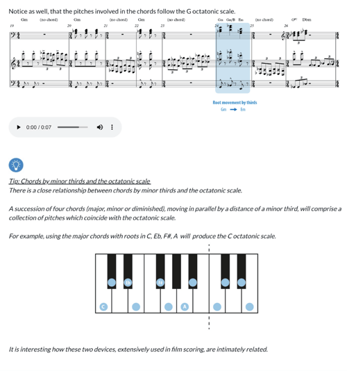 Example: Octatonic scale and root movement by thirds