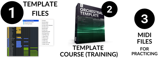 Bundle includes: 1. Template Files, 2. Template Course (Training), 3. MIDI Files for Practicing
