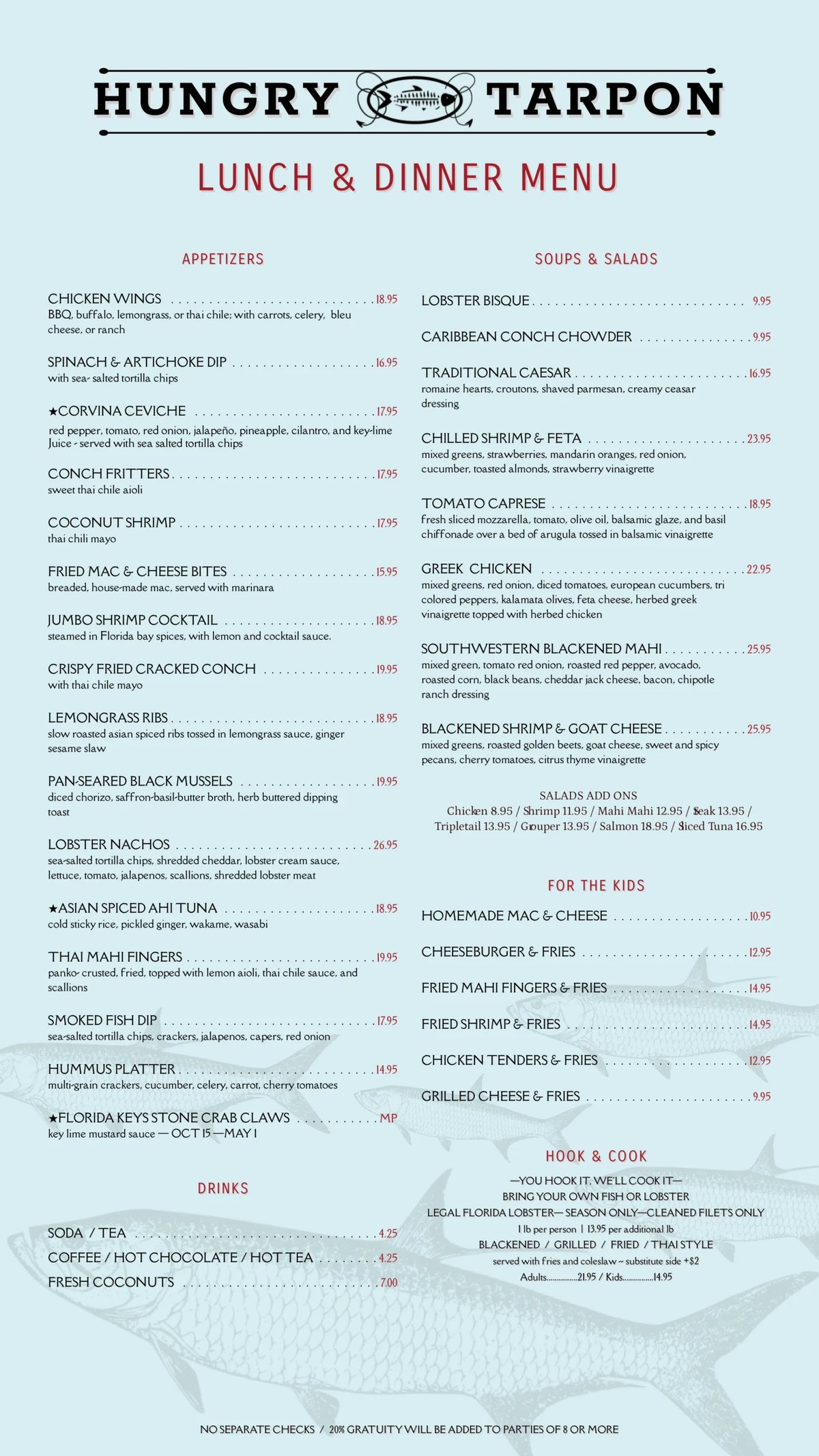 Hungry Tarpon menu