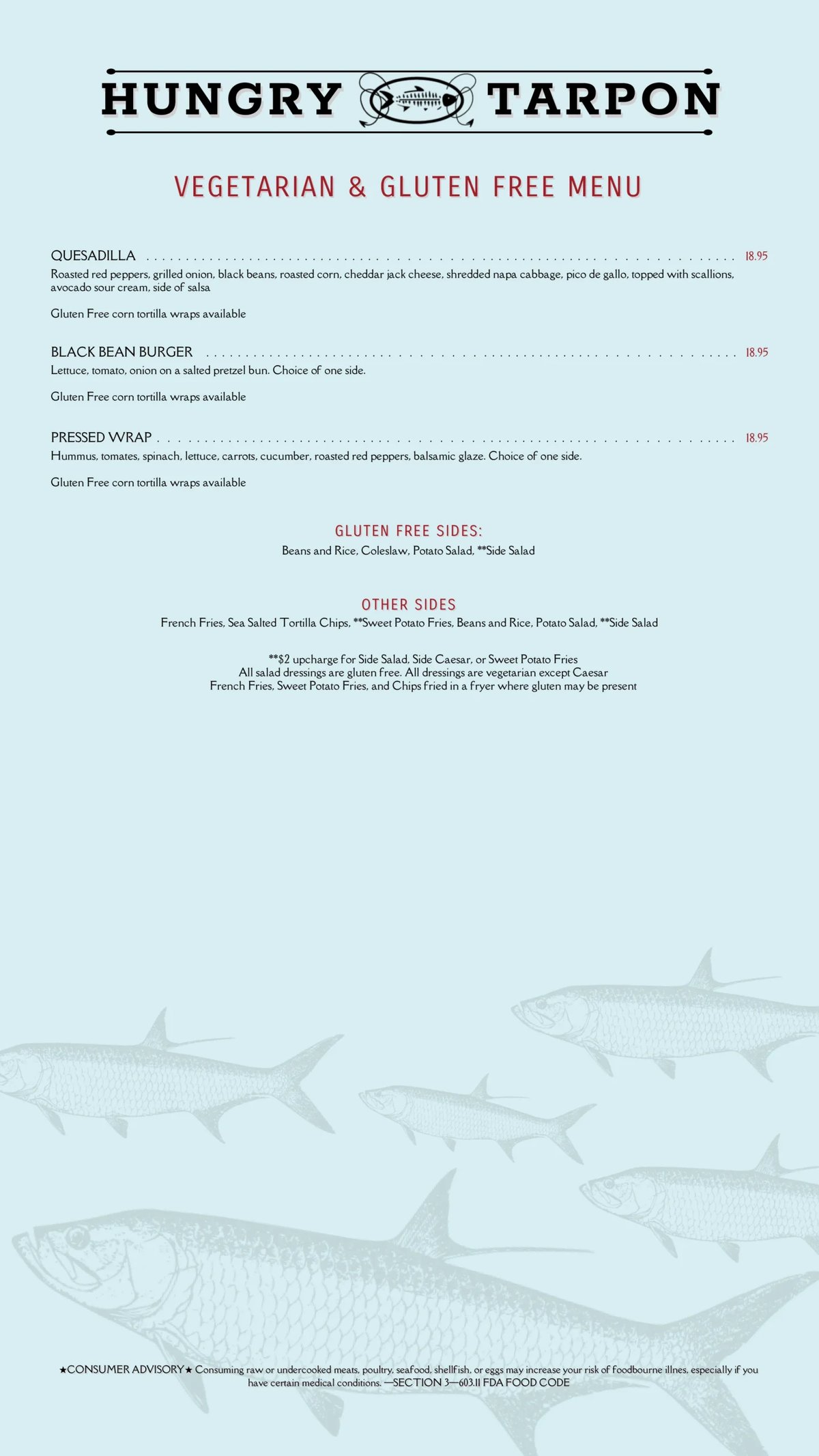 Hungry Tarpon menu