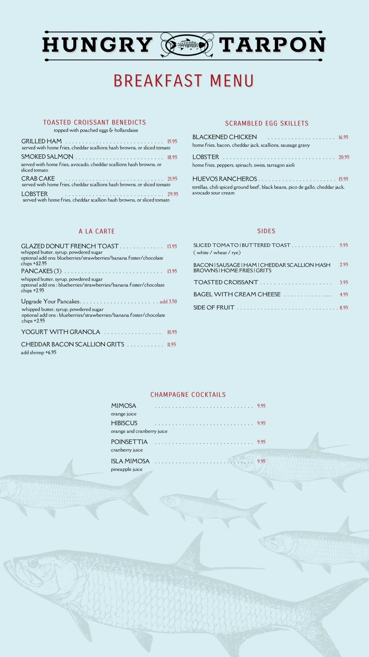 Hungry Tarpon menu