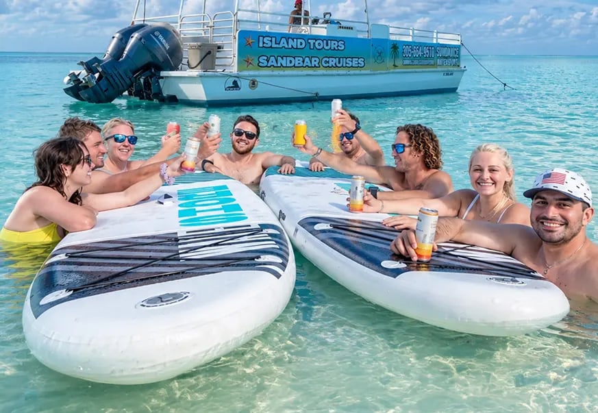 Getting set for the sandbar trip at Robbie’s of Islamorada