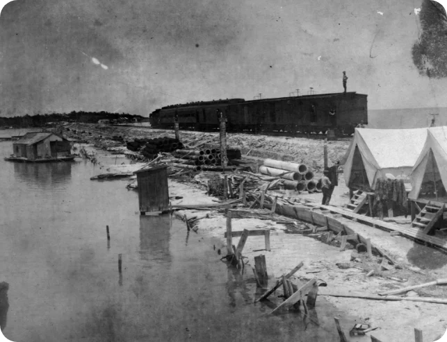 1907: The First Train Arriving at The Central Supply Station