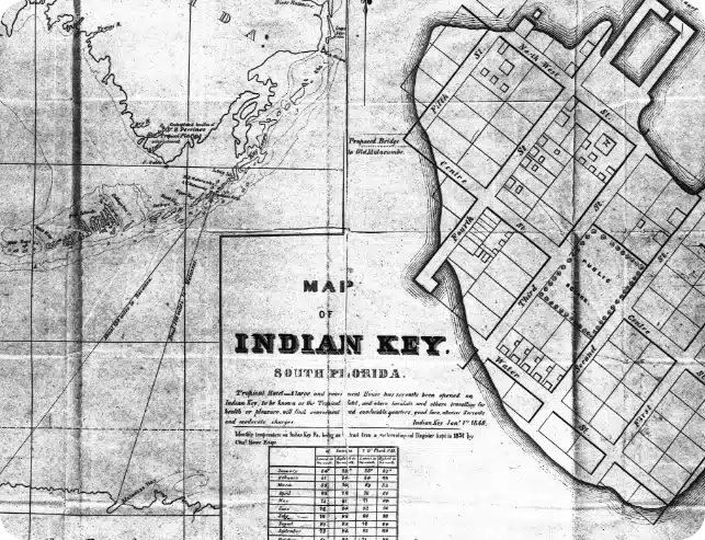 1840: Map of Indian Key from the Wright Langley Collection